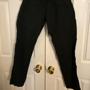Black cotton LL Bean elastic / tie long pants size Medium Regular